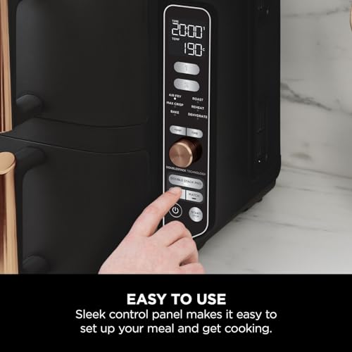 Ninja Double Stack XL Air Fryer, Vertical Dual Drawer Air Fryer with 4 cooking levels, 2 Drawers & 2 Racks