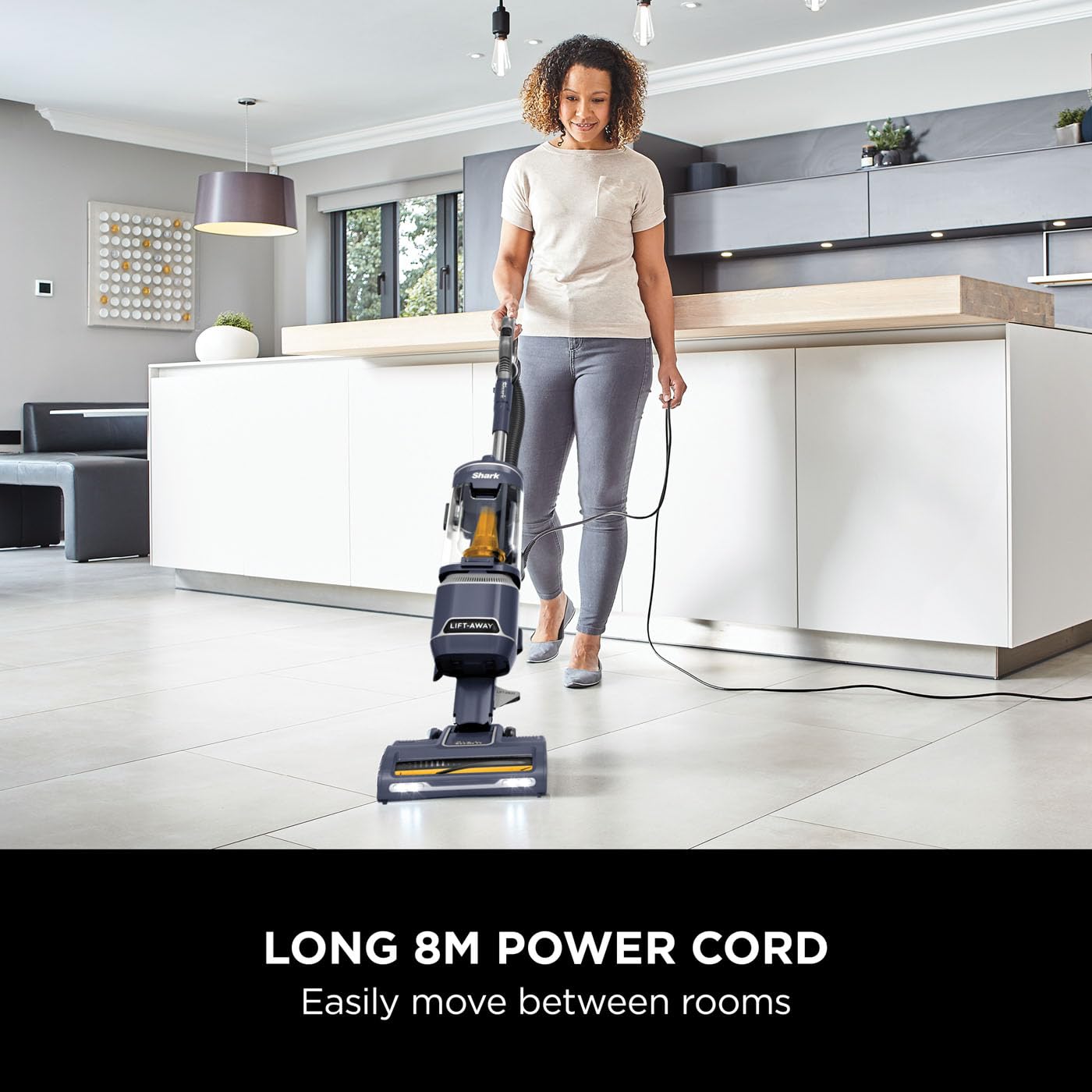 Shark Corded Upright Vacuum Cleaner 1.1L with Anti Hair Wrap Technology, LED Headlights, Lift-Away