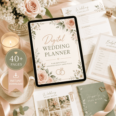 Digital Wedding Planner – Printable Wedding Organizer & Planning Checklist