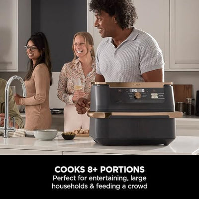 Ninja Foodi FlexDrawer Air Fryer, Dual Zone with Removable Divider, Large 10.4L Drawer, 7-in-1