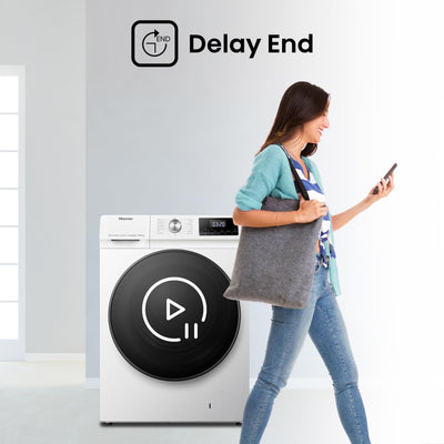 Freestanding Front Load Washing Machine – 10kg, 1400 RPM, Inverter Motor, Quick Wash, Steam Wash, White, Energy Class A