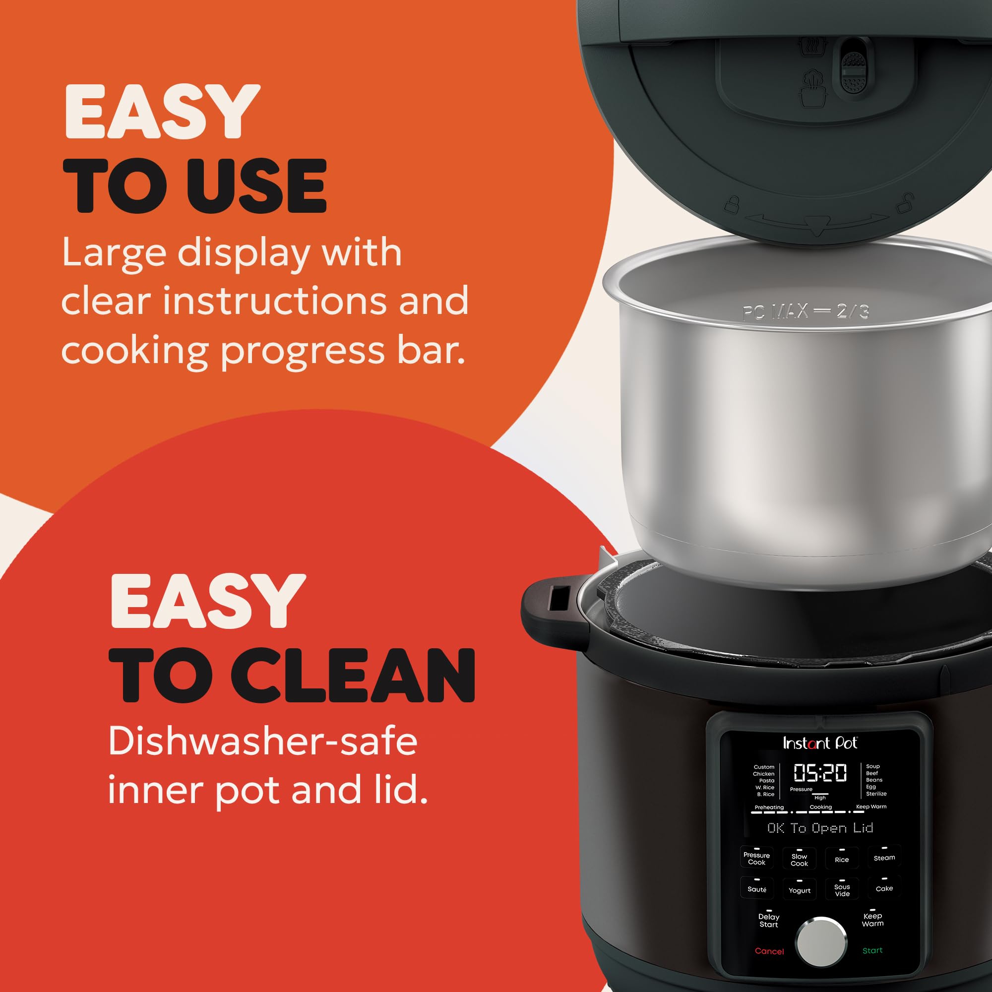Instant Pot Duo Plus with WhisperQuiet Multi-Cooker 5.7L - Black, Electric Pressure Cooker, Slow Cooker