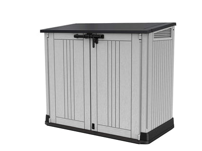 Keter Store it Out Nova Outdoor Garden Storage Shed, 32 x 71.5 x 113.5 cm, Light Grey with Dark Grey Lid